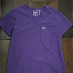 Figs Vivid Purple Scrub Top